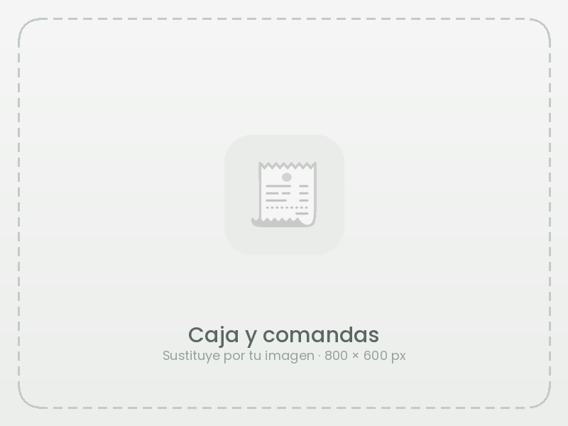 Ejemplo de Caja y comandas de hostelería en PATPV — imagen provisional